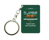 Thumbnail for Canadair CL-415EAF design on dark green designed key chain, double-side print