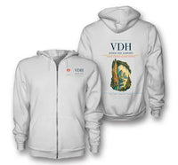 Thumbnail for Dong Hoi Airport (VDH) design on white premium zipped hoodie