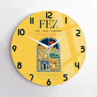 Thumbnail for Fes (FEZ) design on yellow no frame wall clock