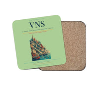 Thumbnail for Lal Bahadur Shastri International Airport (VNS) design on light green 1 piece coaster