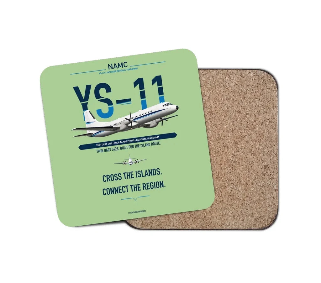 NAMC YS-11A design on light green 1 piece coaster