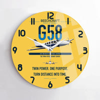 Thumbnail for Beechcraft Baron G58 design on yellow no frame wall clock