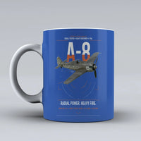 Thumbnail for Focke-Wulf Fw 190A-8 design on blue ceramic mug, double-side print