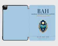 Thumbnail for Bahrain International Airport (BAH) design on light blue ipad tablet case
