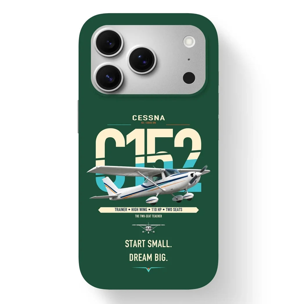 Cessna 152 design on dark green magsafe iphone case, for iPhone 17 Pro