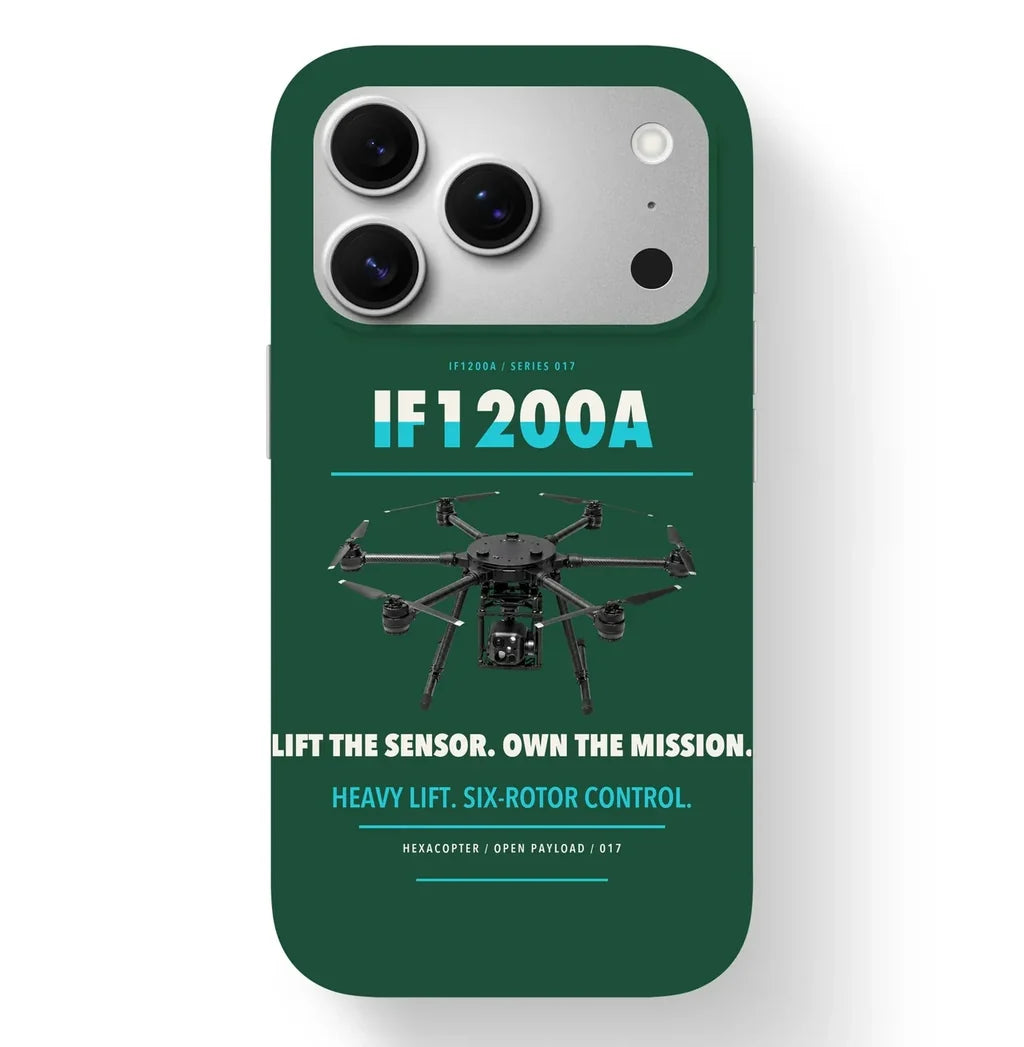 Inspired Flight IF1200A Case design on dark green iphone case