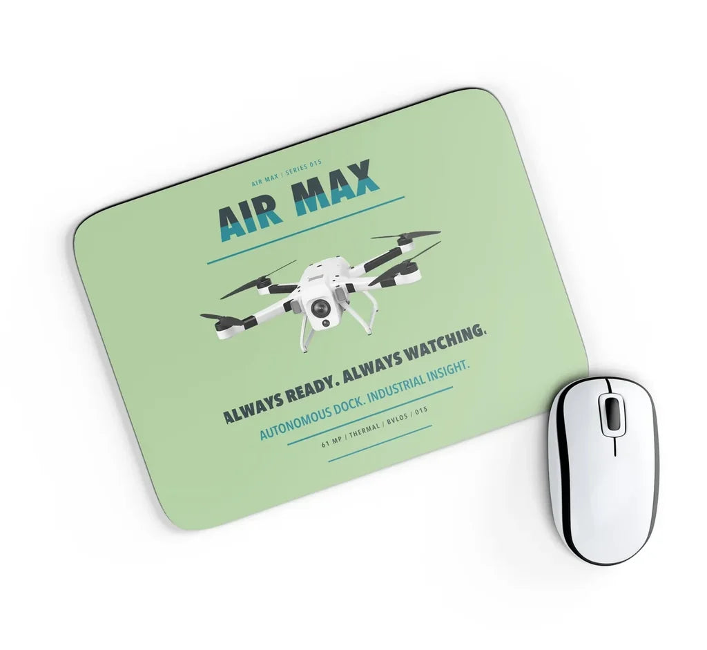 Percepto Air Max design on light green rectangle mouse pad