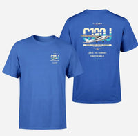 Thumbnail for Cessna 180J Skywagon design on blue t-shirt, double-side print