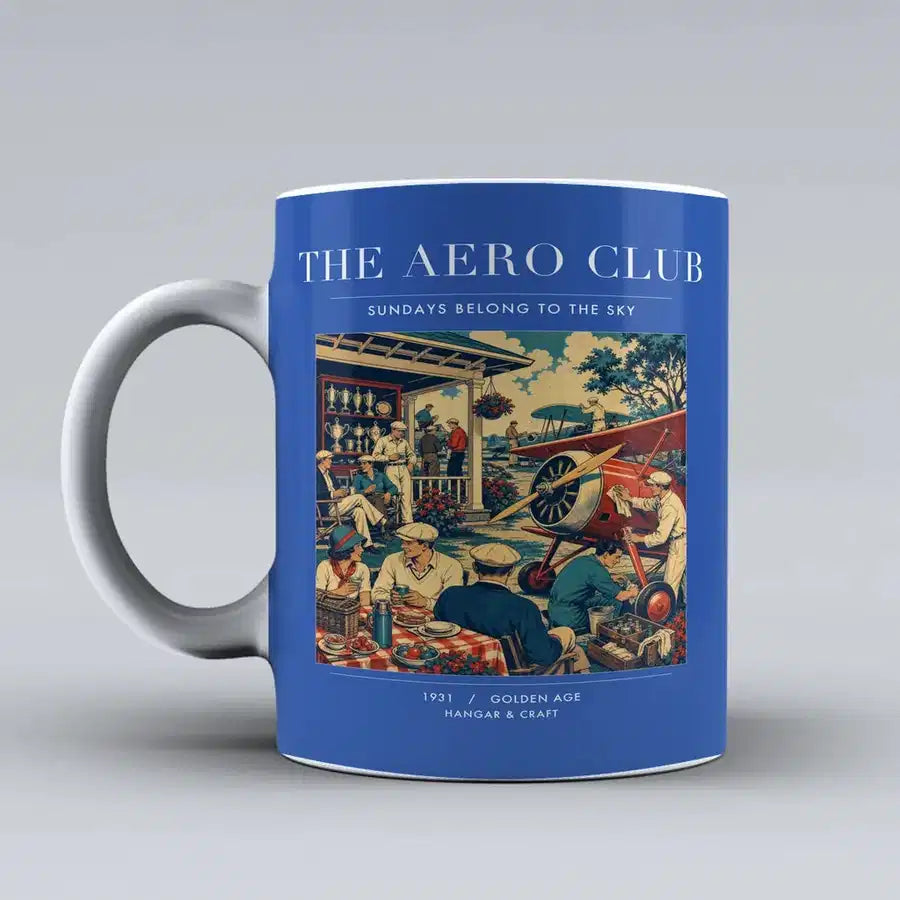 VINTAGE G4047 - The Aero Club - Ceramic Mug design on blue