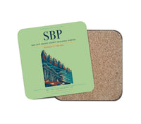 Thumbnail for San Luis Obispo County Regional Airport (SBP) design on light green 1 piece coaster