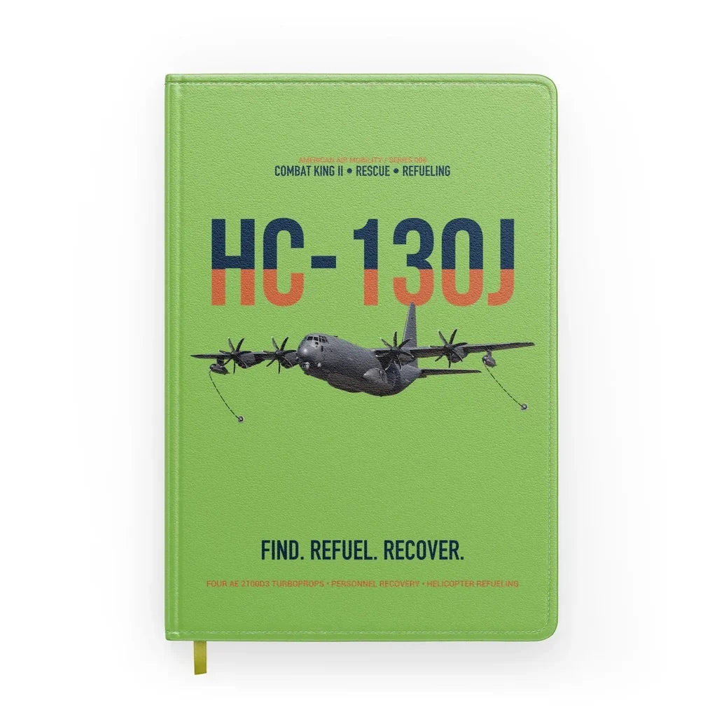 HC-130J COMBAT KING II design on light green notebook