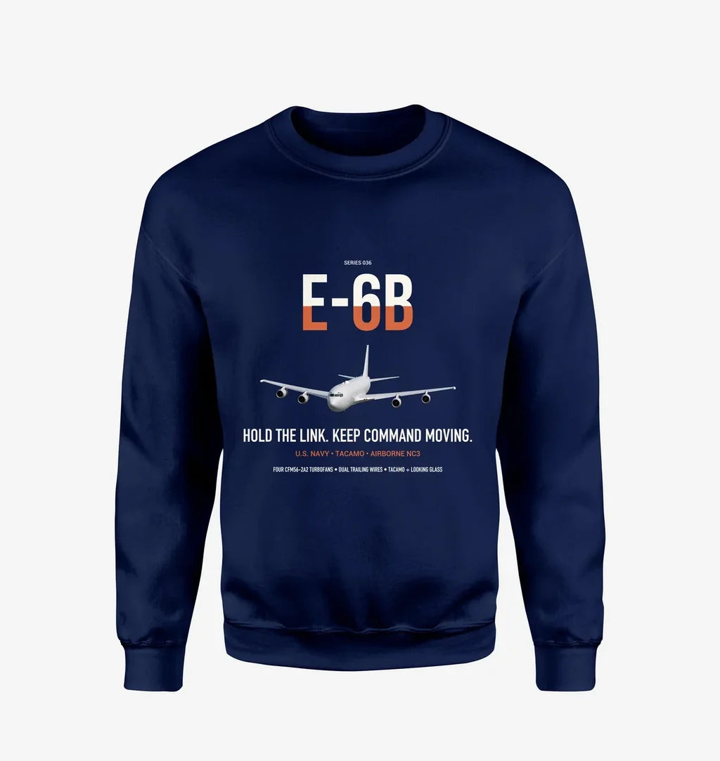 E-6B Mercury design on navy blue sweatshirt