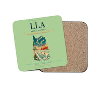 Thumbnail for Luleå Airport (LLA) design on light green 1 piece coaster