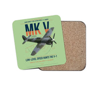 Thumbnail for Hawker Tempest Mk V design on light green 1 piece coaster