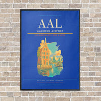 Thumbnail for Aalborg Airport AAL - Canvas Framed - Blue