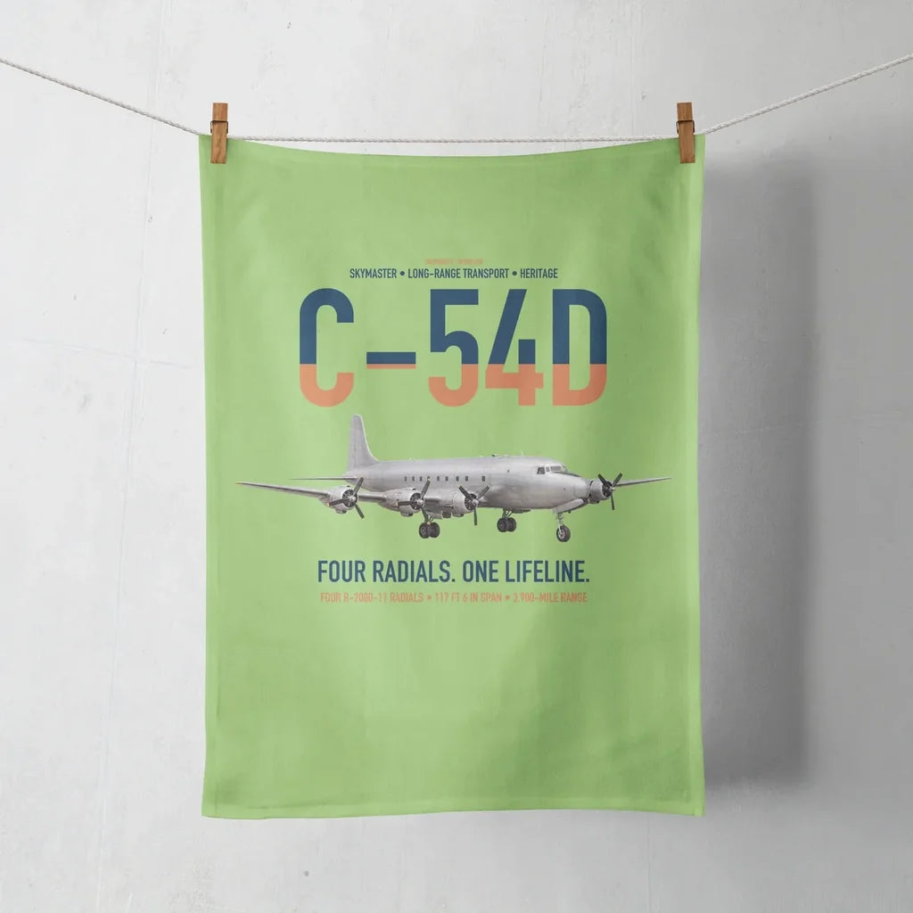 C-54D Skymaster design on light green towel