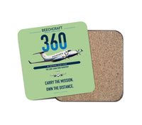 Thumbnail for Beechcraft King Air 360 design on light green 1 piece coaster