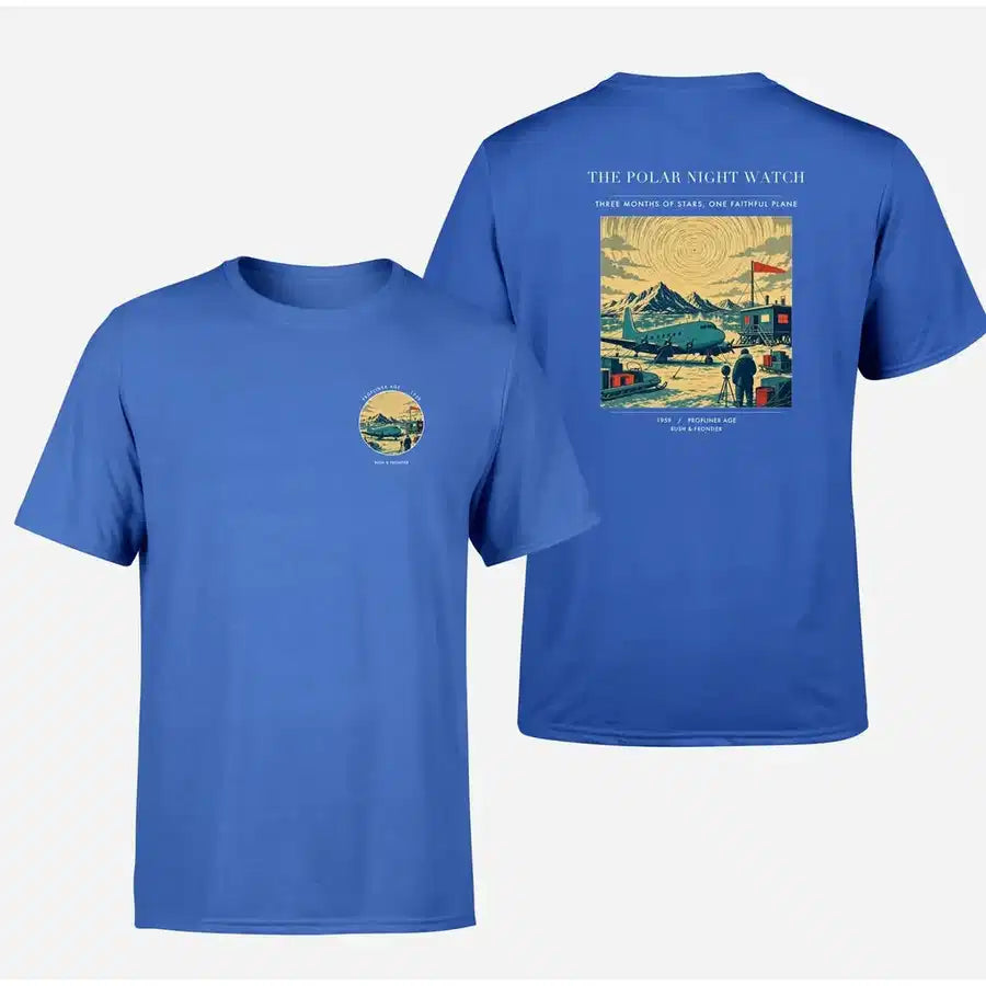 VINTAGE G4357 - The Polar Night Watch - Double-Side T-Shirt design on blue double side t shirt