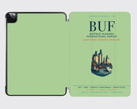 Thumbnail for Buffalo Niagara International Airport (BUF) design on light green ipad tablet case