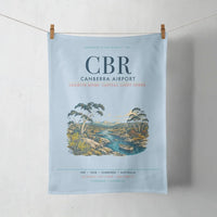 Thumbnail for Canberra Airport (CBR) design on light blue towel