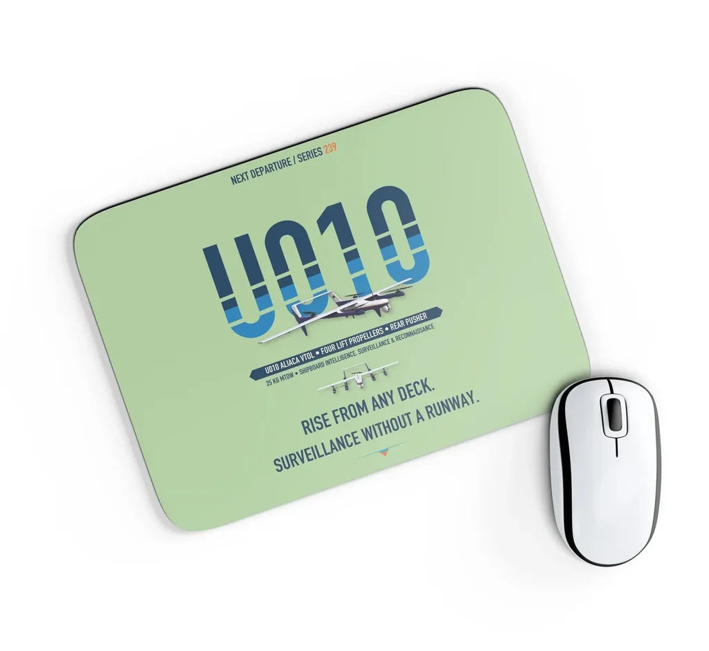 Airbus U010 Aliaca VTOL design on light green rectangle mouse pad
