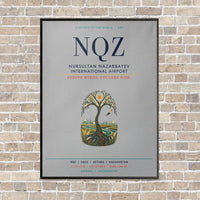 Thumbnail for Nursultan Nazarbayev International Airport Astana NQZ vertical canvas print - framed - light gray background