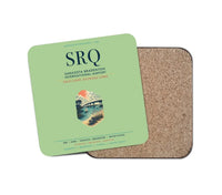 Thumbnail for Sarasota Bradenton International Airport (SRQ) design on light green 1 piece coaster