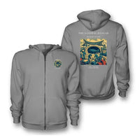 Thumbnail for VINTAGE G4505 - The Sandbag Hangar - Premium Zipped Hoodie design on gray