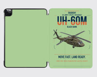 Thumbnail for Sikorsky UH-60M Black Hawk design on light green ipad tablet case