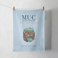 Thumbnail for Munich Airport (MUC) design on light blue towel