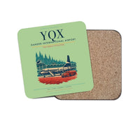 Thumbnail for Gander International Airport (YQX) design on light green 1 piece coaster