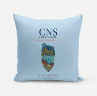 Thumbnail for Cairns Airport (CNS) design on light blue pillow