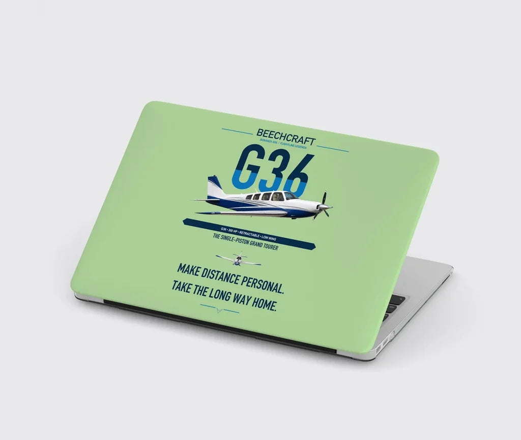 Beechcraft Bonanza G36 design on light green MacBook case