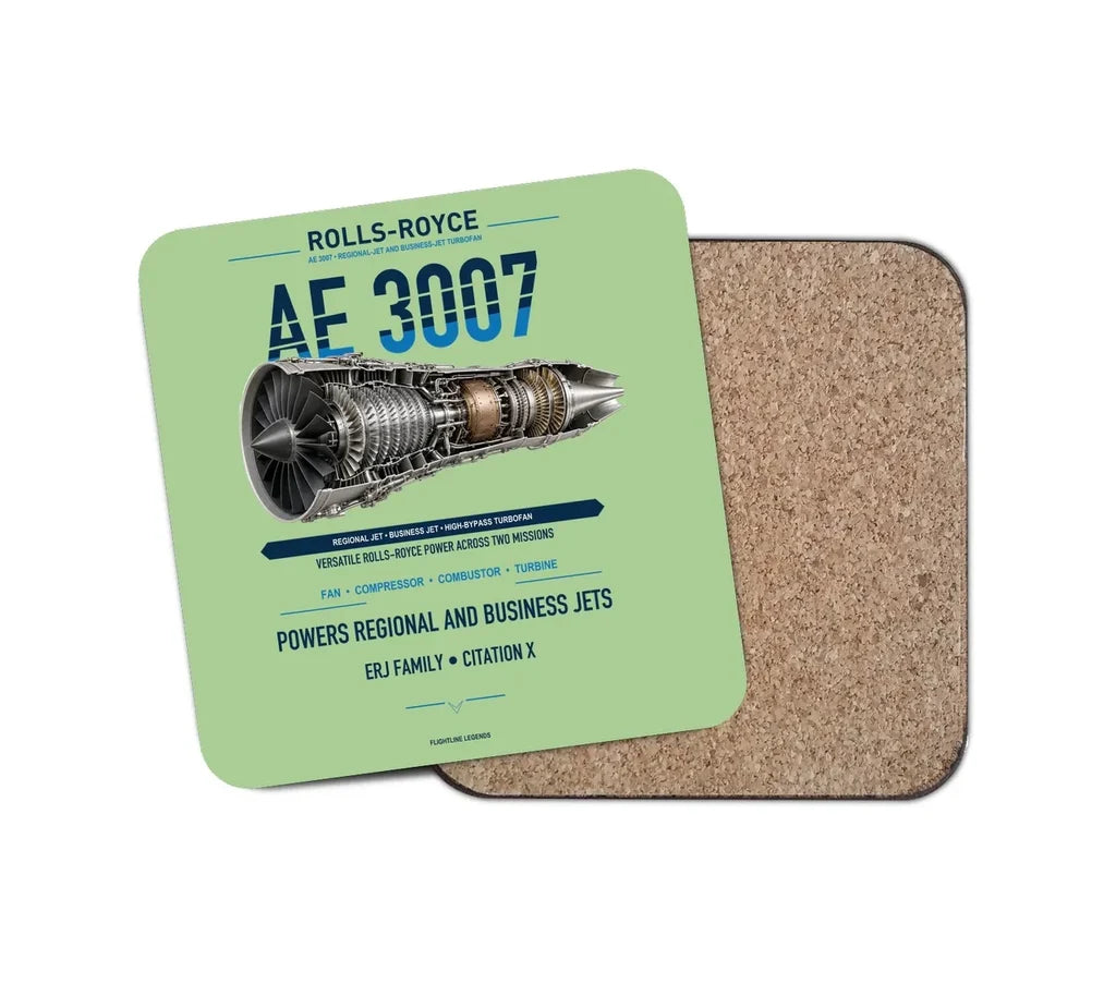 AE 3007 design on light green 1 piece coaster