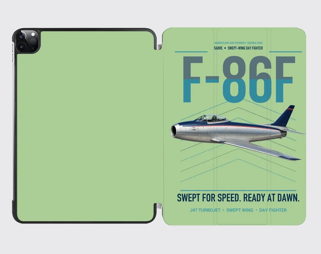 F-86F Sabre design on light green ipad tablet case