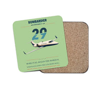 Thumbnail for Bombardier Learjet 29 design on light green 1 piece coaster