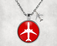 Thumbnail for Airplane & Circle Necklace - view 4