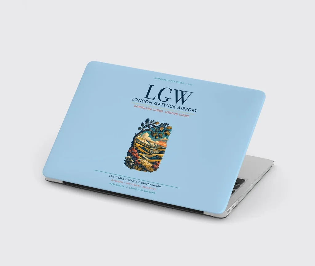 London Gatwick Airport (LGW) design on light blue MacBook case