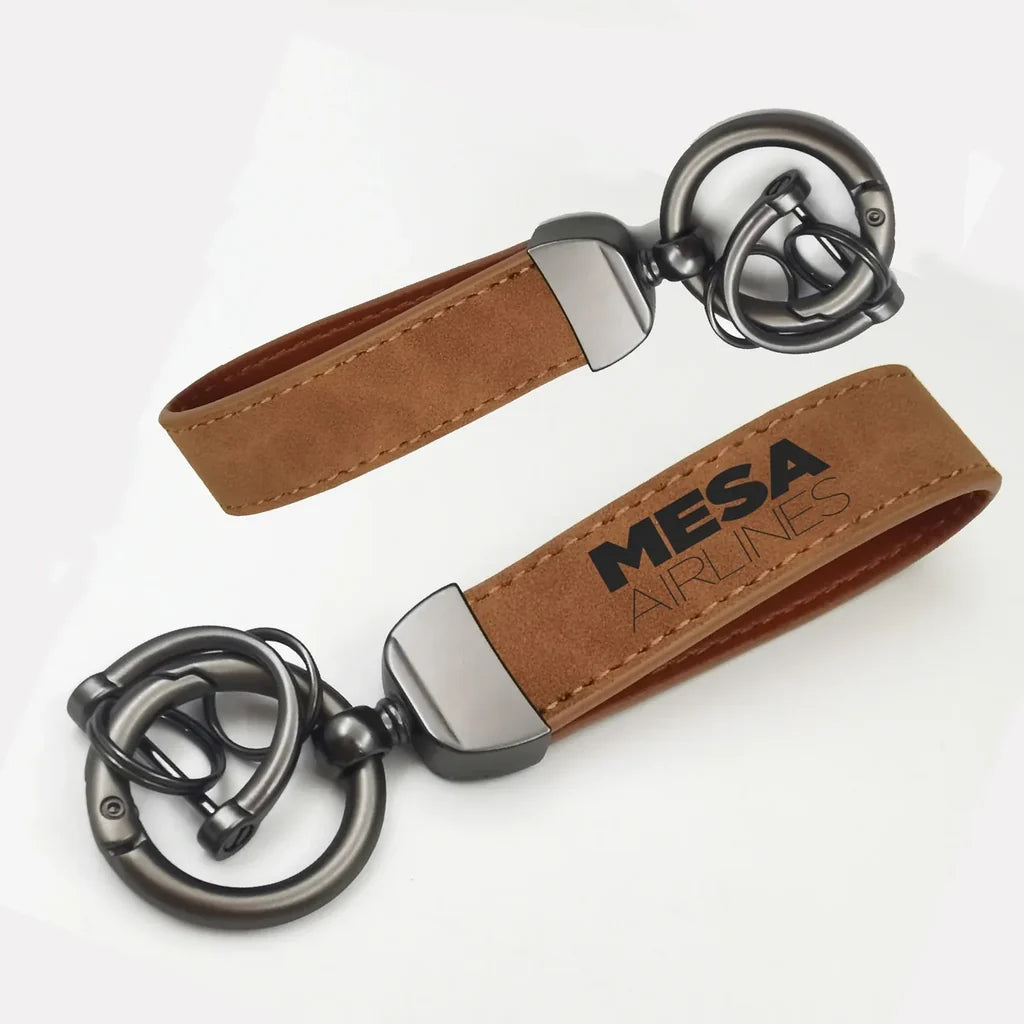 Mesa Airlines Horseshoe Buckle key chain, Camel