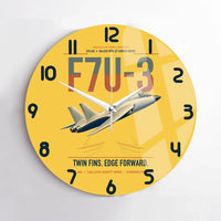Thumbnail for F7U-3 Cutlass design on yellow no frame wall clock
