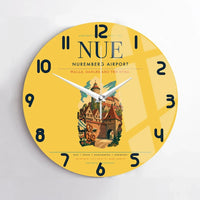 Thumbnail for Nuremberg Airport (NUE) design on yellow no frame wall clock