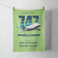 Thumbnail for Boeing 747-400 Dreamlifter design on light green towel