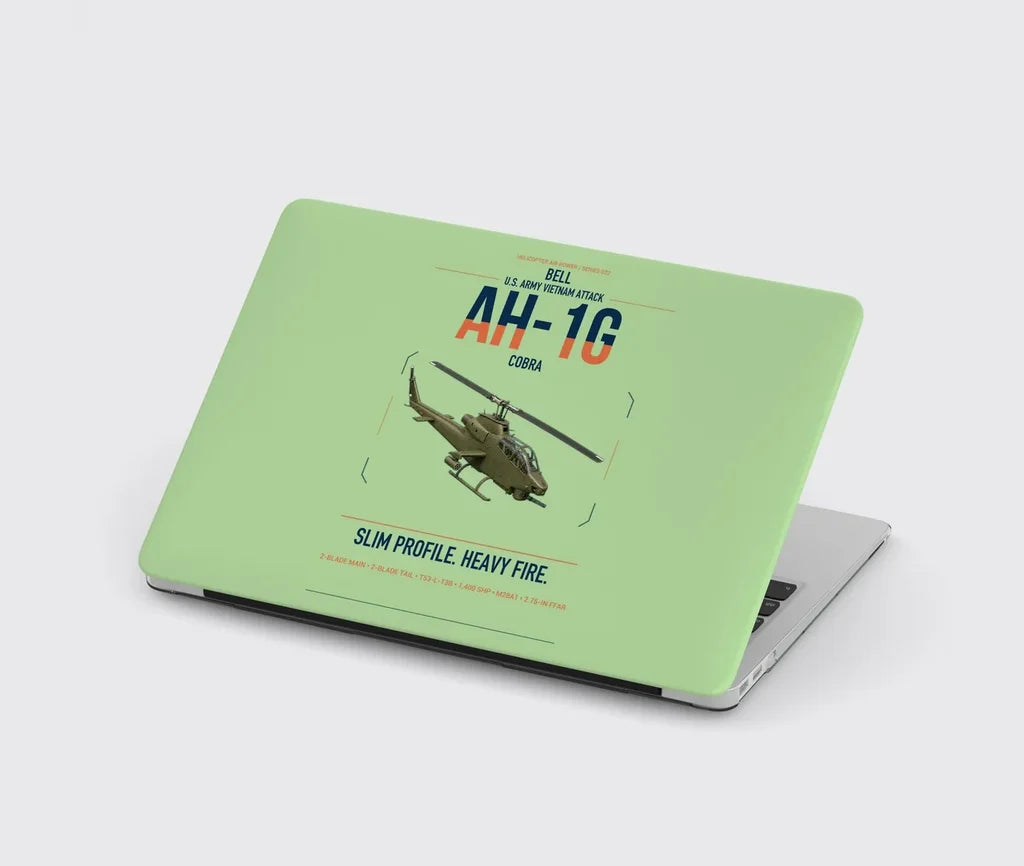 Bell AH-1G Cobra design on light green MacBook case
