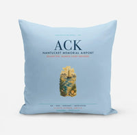 Thumbnail for Nantucket Memorial Airport (ACK) design on light blue pillow