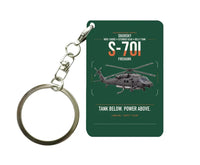 Thumbnail for Sikorsky S-70i FIREHAWK design on dark green designed key chain, double-side print