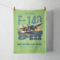 Thumbnail for F-14D Tomcat design on light green towel