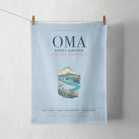Thumbnail for Omaha Eppley Airfield (OMA) design on light blue towel