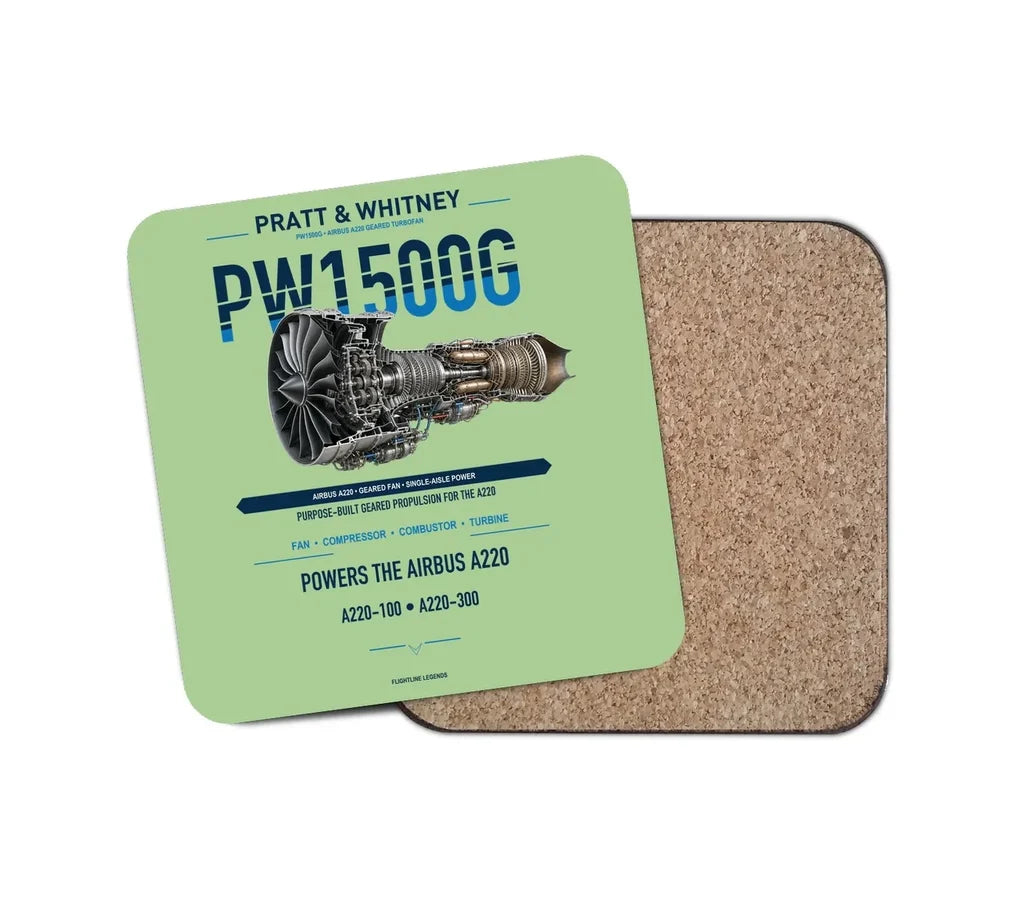 PW1500G design on light green 1 piece coaster