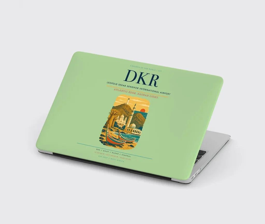 Leopold Sedar Senghor International Airport (DKR) design on light green MacBook case