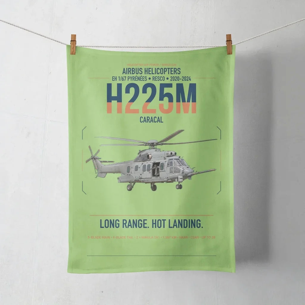 Airbus Helicopters H225M Caracal design on light green towel